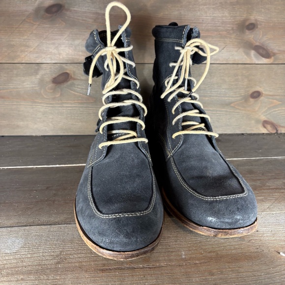 rockport mens size 10 shoes blue suede lace up comfort boots - Picture 4 of 8